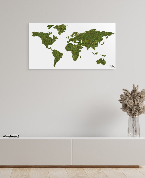 Cadre végétalisé Carte du monde • Max le Fleuriste