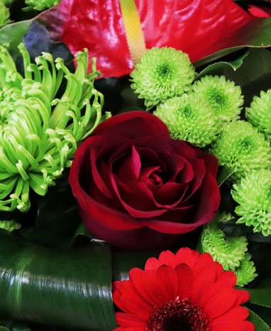 Premier rendez-vous - Bouquet de fleurs rouge